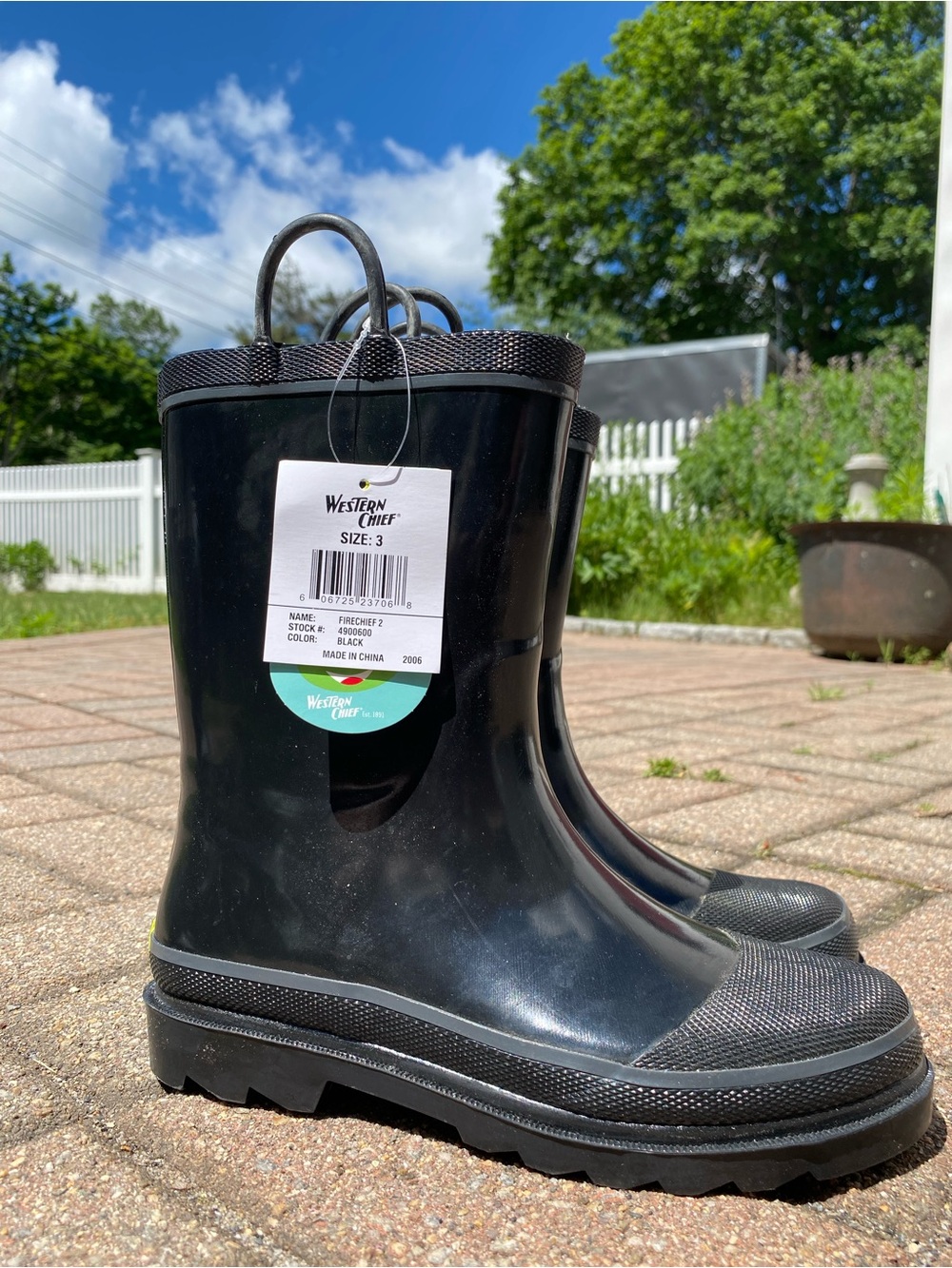 Black Glossy Western Chief (boys or girls) Kids Rain Boots